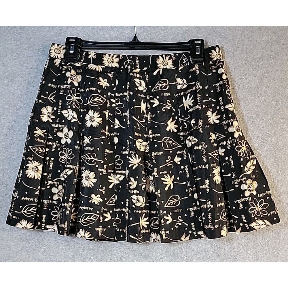 LILY'S OF BEVERLY HILLS Tennis Skirt Pickleball Sz 14 Vtg Floral Print Silky‎